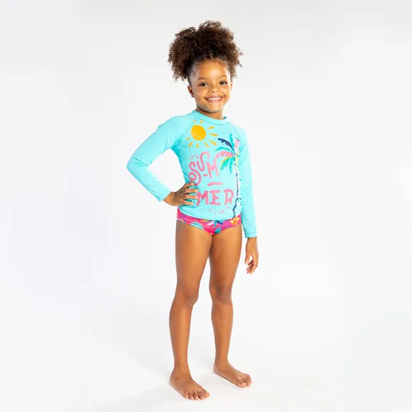 Conjunto Praia Três Peças Arara Tropical Elastano Kids Uv50+ Tip Top