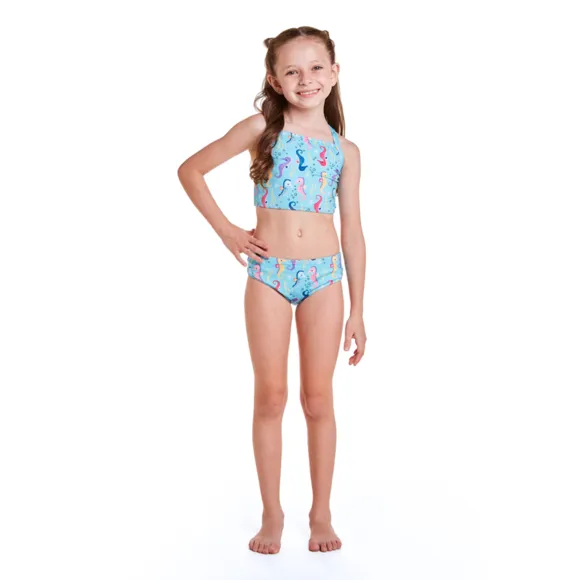 Kit Praia 3 Peças Cavalo Marinho Lycra Kids Proteção Uv50+ Tip Top