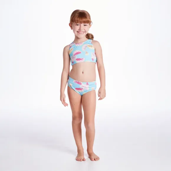 Kit Praia 3 Peças Kids Melancia Summer Lycra Proteção Uv 50+ Tip Top