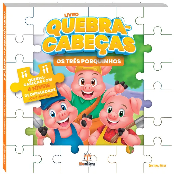 Livro Quebra Cabeça Os Três Porquinhos Blu Editora