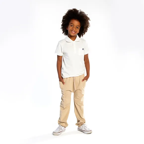 Camiseta Polo Safari Malha Piquet Kids Tip Top