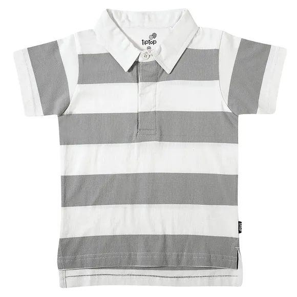 Camiseta Polo Manga Curta Kids Listrada Malha Tip Top