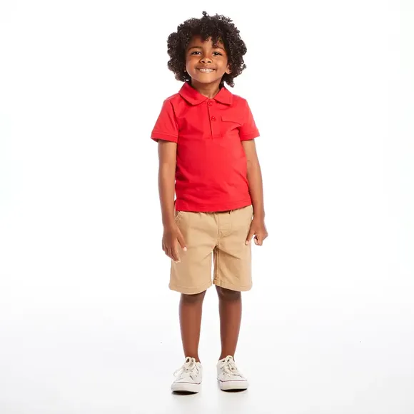 Camiseta Polo Manga Curta Kids Lisa Meia Malha Tip Top
