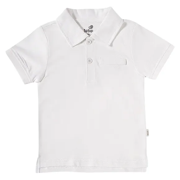 Camiseta Polo Manga Curta Kids Lisa Meia Malha Tip Top