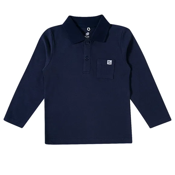 Camiseta Polo Estampa Lisa Malha Piquet Kids Tip Top