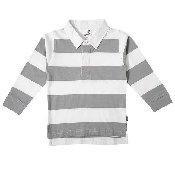 Camiseta Polo Manga Longa Kids Listrada Malha Tip Top
