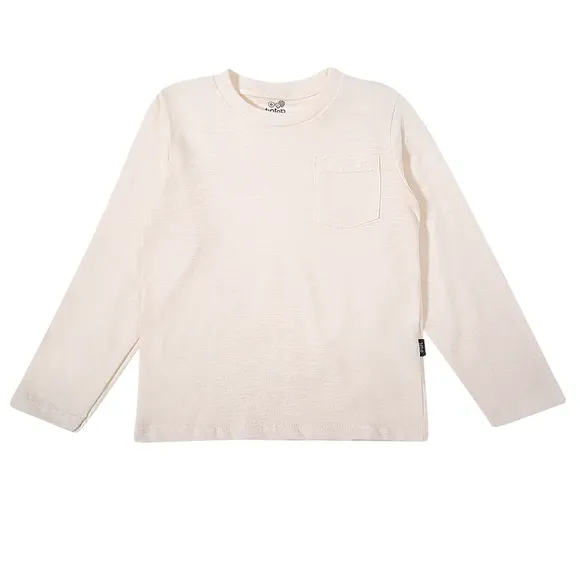 Camiseta Manga Longa Estampa Lisa Malha Kids Tip Top