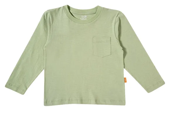 Camiseta Manga Longa Estampa Lisa Malha Kids Tip Top