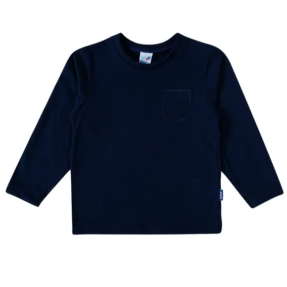 Camiseta Manga Longa Kids Lisa Malha Flamê Tip Top