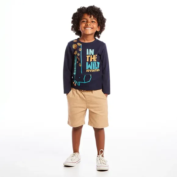 Camiseta Manga Longa Kids Meia Malha Tip Top