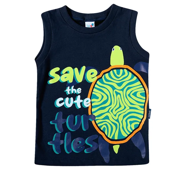 Camiseta Regata Tartaruga Meia Malha Kids Tip Top