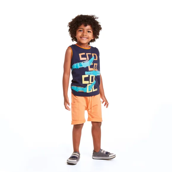 Camiseta Jacarezinho Meia Malha Kids Tip Top