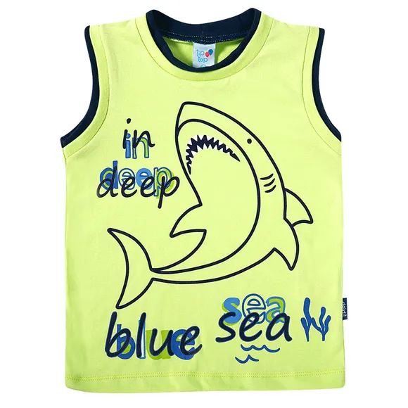 Camiseta Regata Shark Meia Malha Kids Tip Top