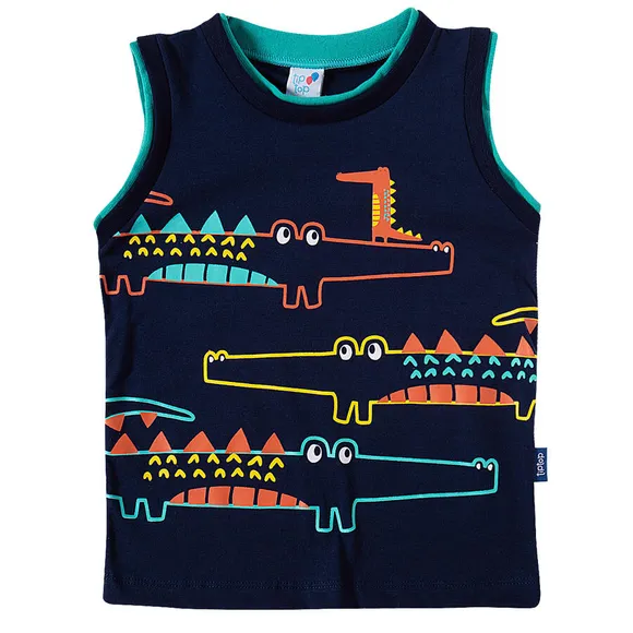 Camiseta Regata Kids Zoo Meia Malha Silk Tip Top