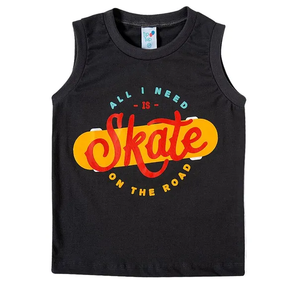 Camiseta Regata Kids Skate Meia Malha Tip Top