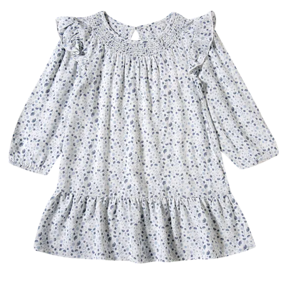 Vestido Manga Longa Blue Viscose Kids Tip Top