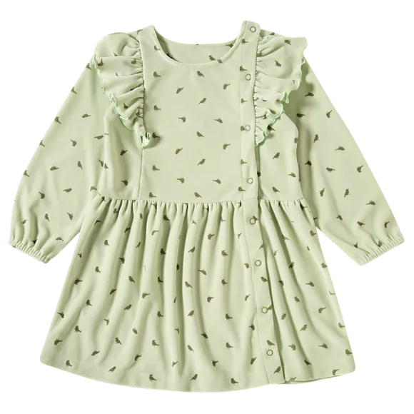 Vestido Manga Longa Birds Plush Kids Tip Top
