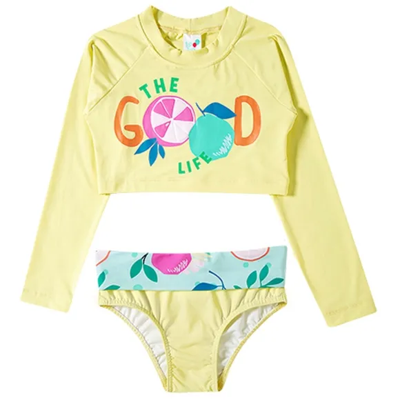 Top Com Calcinha Praia Frutas Cítricas Lycra Kids Uv50+ Tip Top