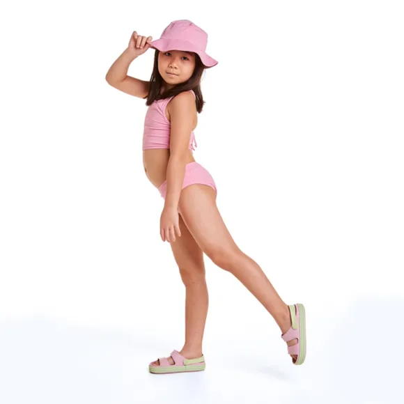 Top E Calcinha Praia Rosa Lycra Kids Proteção Uv50+ Tip Top