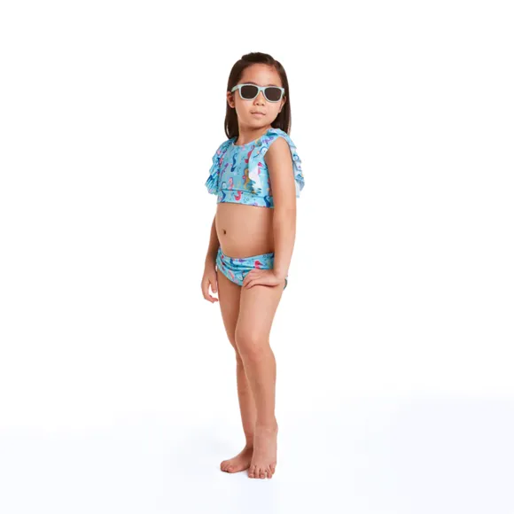 Top E Calcinha Praia Cavalo Marinho Elastano Kids Proteção Uv 50+ Tip Top