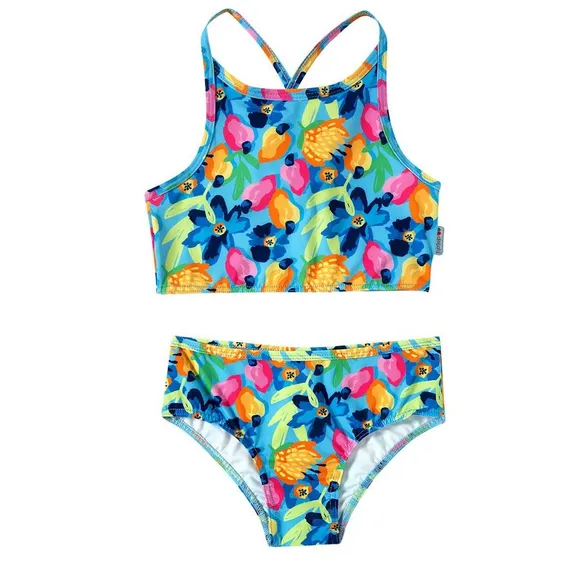 Top E Calcinha Kids Summer Caju Elastano Proteção Uv 50+ Tip Top