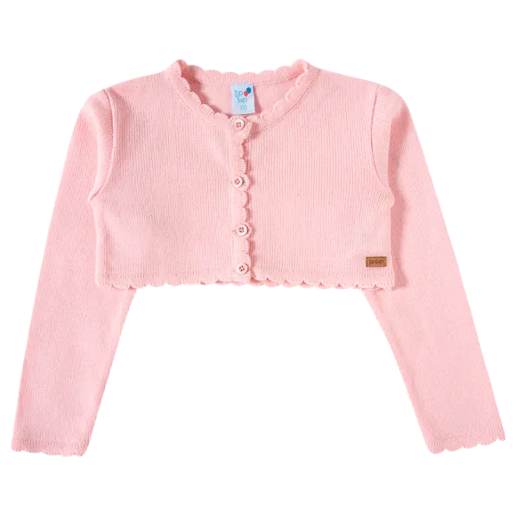 Bolero Manga Longa Kids Liso Tricot Tip Top