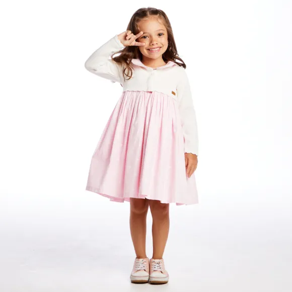 Bolero Manga Longa Kids Liso Tricot Tip Top