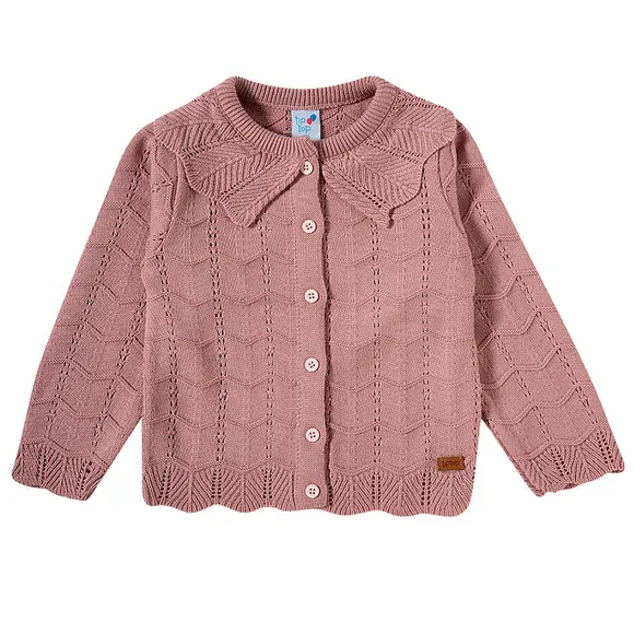 Blusão Kids Com Detalhes Rose Tricot Tip Top
