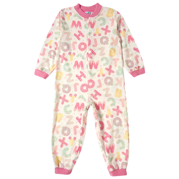 Pijama Macacão Abc Moletinho Kids Tip Top