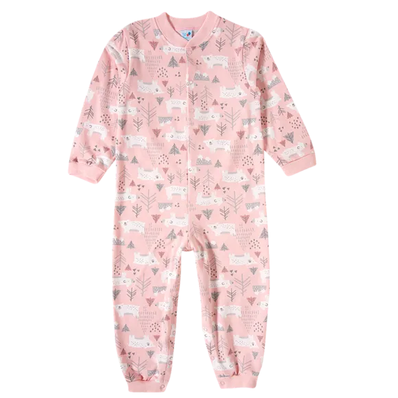 Pijama Macacão Ursa Moletinho Kids Tip Top