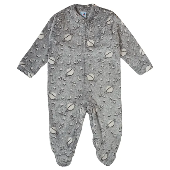 Pijama Macacão Espacial Pelúcia Kids Brilha No Escuro Tip Top