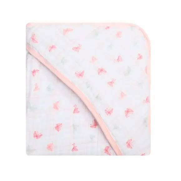 Toalha De Banho Com Capuz Forrado Soft Premium Estampado 90x80 Cm Alegria Borboletas Papi