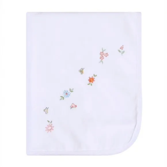 Manta Suedine Com Forro De Malha Floralzinho Bordados Papi