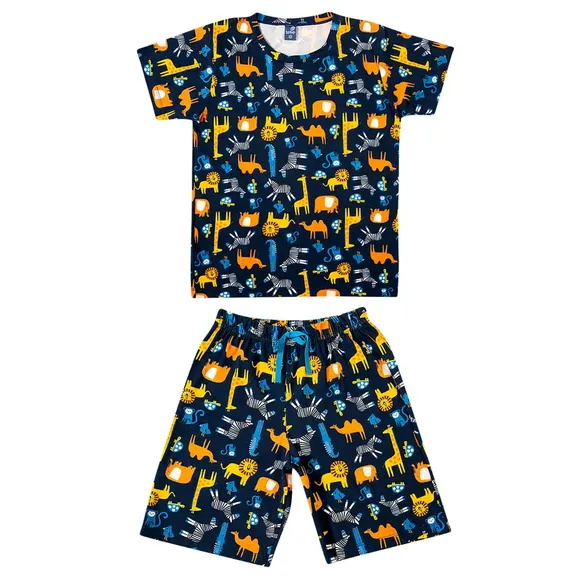 Pijama Curto Juvenil Zoo Viscolycra Brilha No Escuro Tip Top