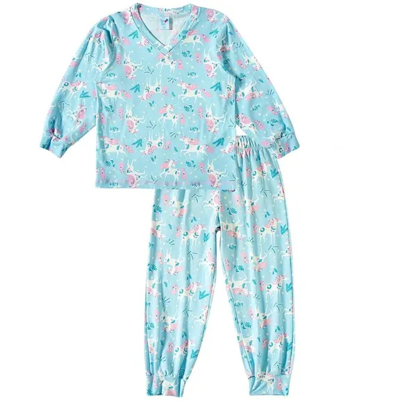 Pijama Longo Juvenil Unicórnio Viscolycra Brilha No Escuro Tip Top