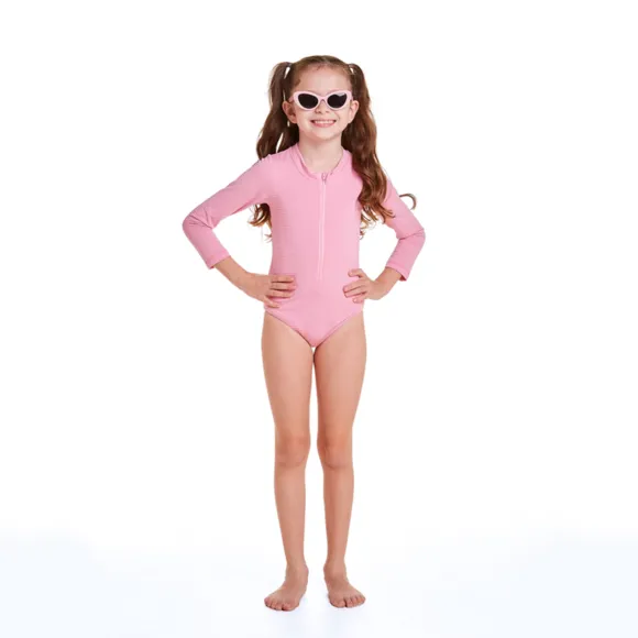Body Praia Rosa Lycra Juvenil Proteção Uv50+ Tip Top