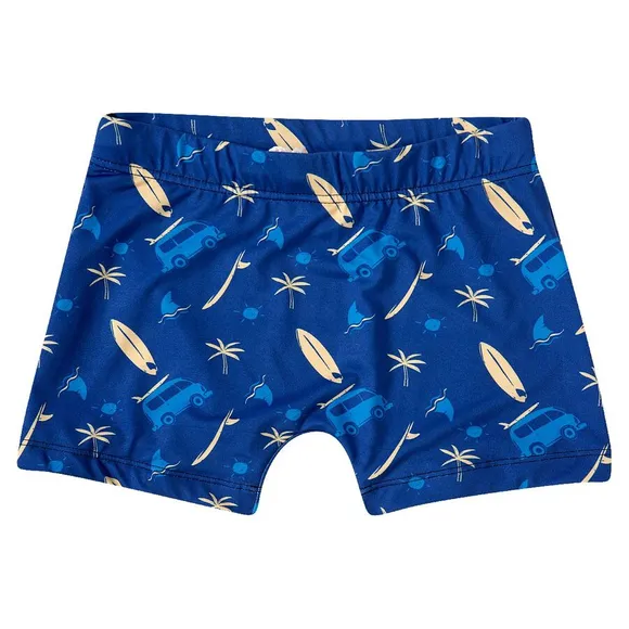 Shorts Praia Juvenil Marinho Elastano Proteção Uv 50+ Tip Top