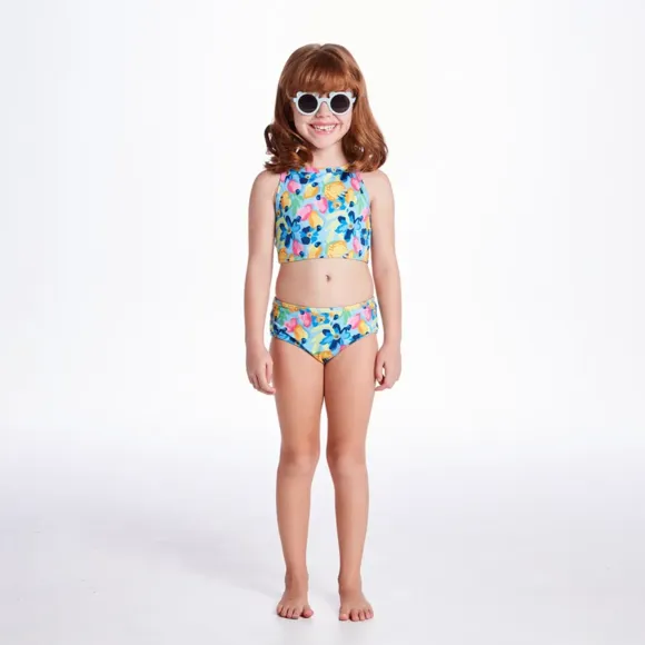 Kit Praia 3 Peças Juvenil Summer Caju Lycra Proteção Uv 50+ Tip Top