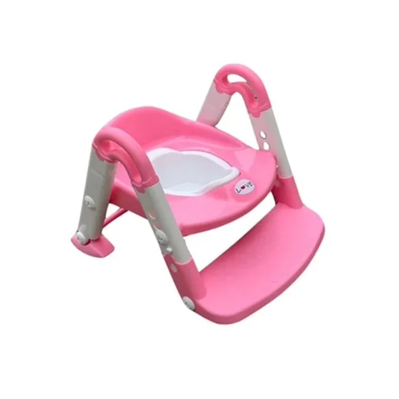 Redutor De Assento Sanitario Com Escada 3 Em 1 Rosa Love