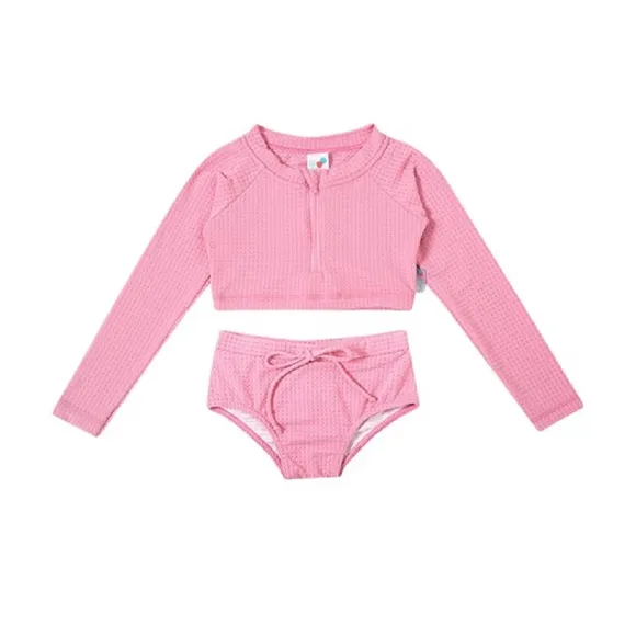 Top Com Calcinha Praia Rosa Lycra Juvenil Proteção Uv50+ Tip Top