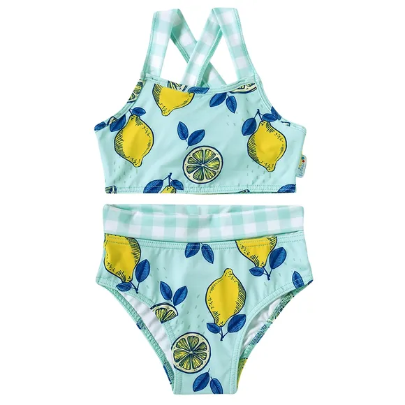 Top E Calcinha Praia Lemon Elastano Juvenil Proteção Uv50+ Tip Top