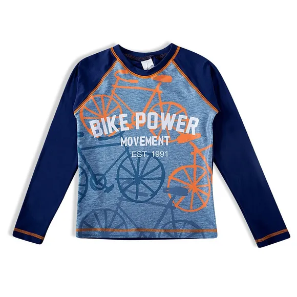 Camiseta Bicicleta Praia Juvenil Proteção Uv50+