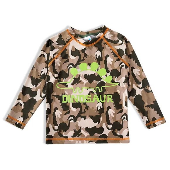 Camiseta Praia Manga Longa Dino Juvenil Proteção Uv50+