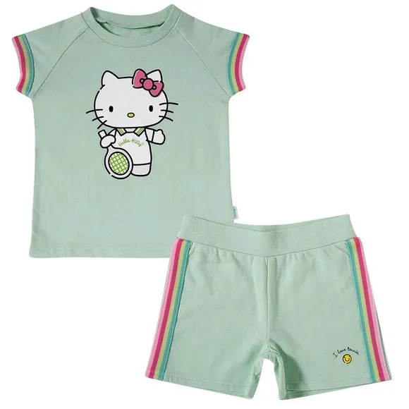 Conjunto Curto Toddler Hello Kitty Moletinho Tip Top