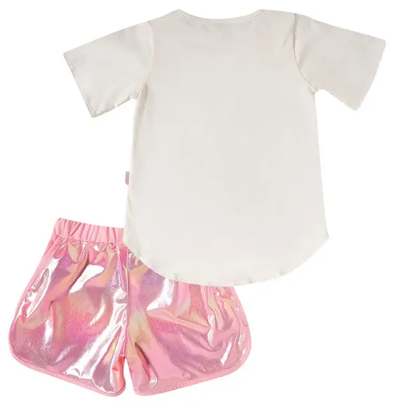 Conjunto Curto Toddler Hello Kitty Meia Malha Tip Top