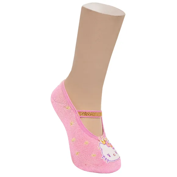Meia Sapatilha Bebê Com Aplique Hello Kitty Atoalhada Tip Top