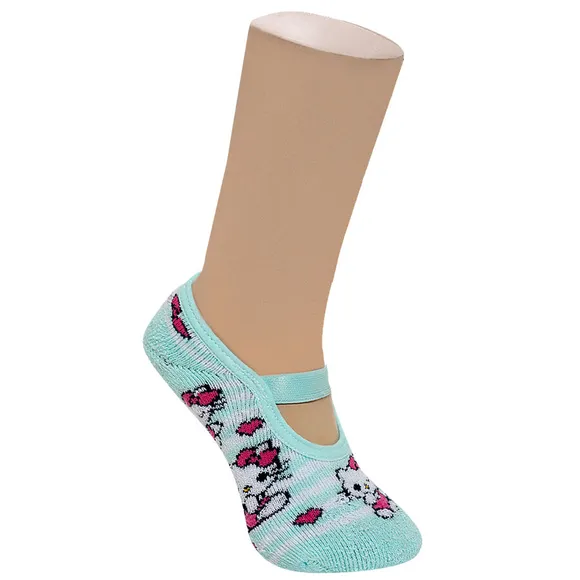Meia Sapatilha Bebê Azul Hello Kitty Atoalhada Tip Top