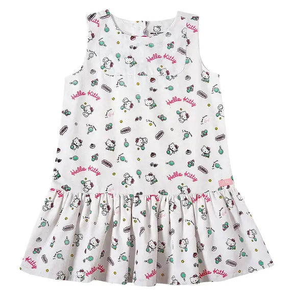Vestido Sem Manga Toddler Hello Kitty Piquet Tip Top