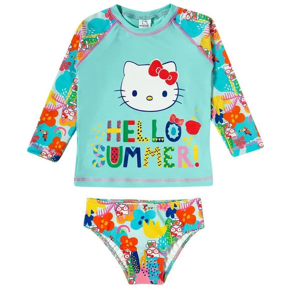 Conjunto Praia Toddler Hello Kitty Lycra Proteção Uv 50+ Tip Top
