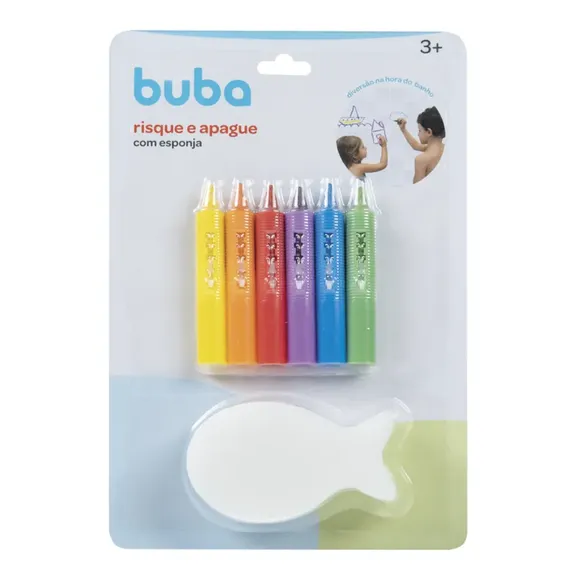 Brinquedo De Banho Risque E Apague Com Esponja Buba